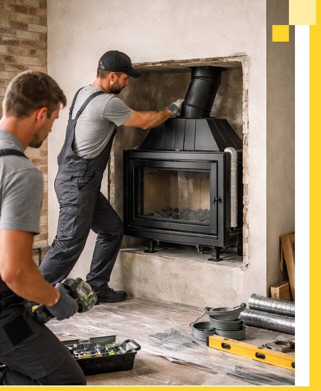 Установка каминных топок в Железнодорожном: монтаж, подключение