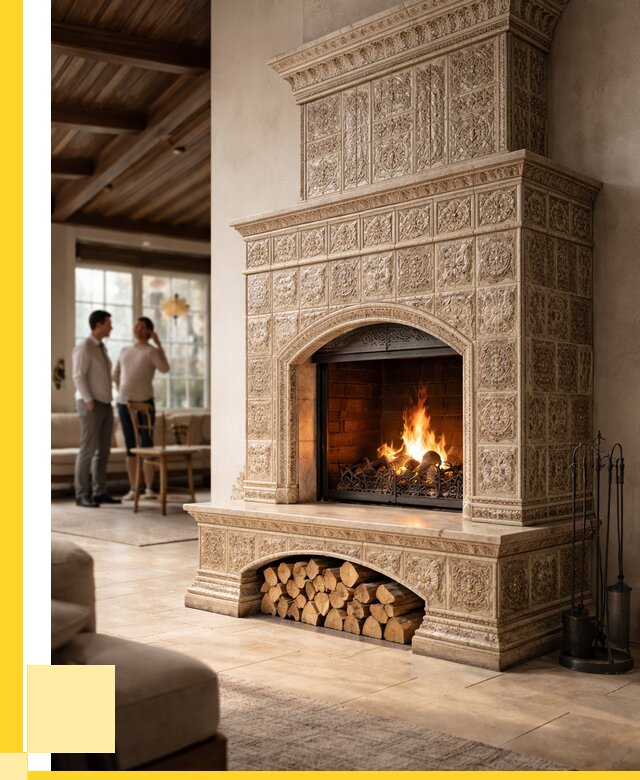 Купить изразцовый камин в Железнодорожном от 256350 р. | ЭриданЖлз