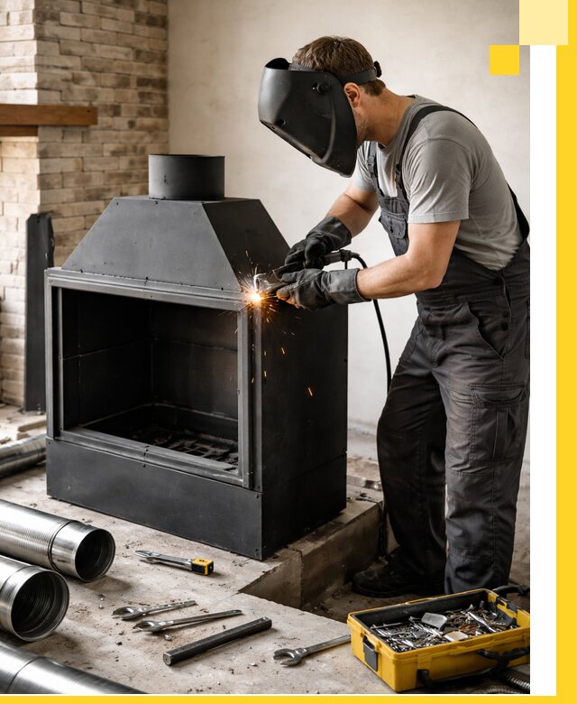 Продажа и установка металлических каминов в Железнодорожном под ключ