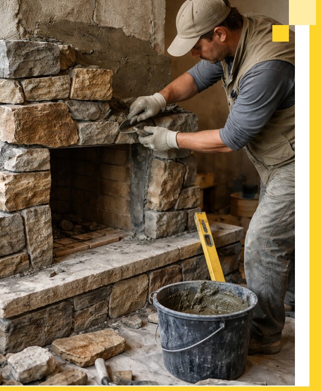 Изготовление и установка каменных каминов под ключ в Железнодорожном