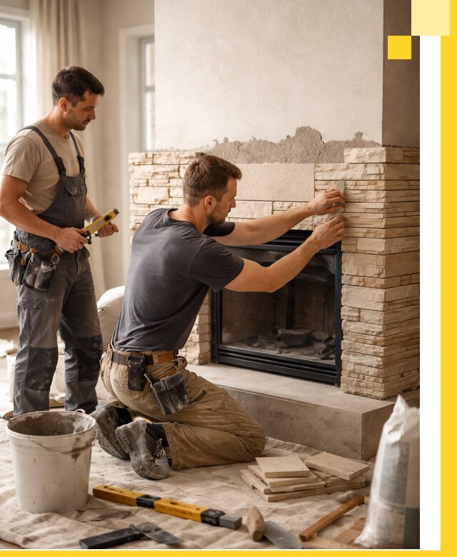 Установка и монтаж каминов для загородного дома в Железнодорожном