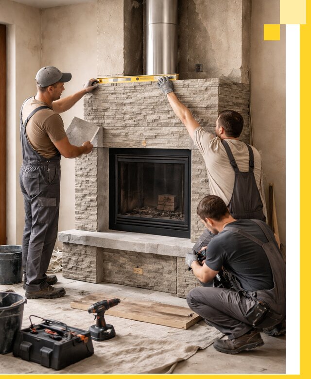 Профессиональный монтаж каминов под ключ в Железнодорожном для дома