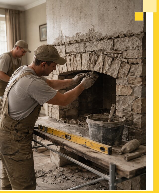 Изготовление каминов под ключ в Железнодорожном, монтаж и отделка