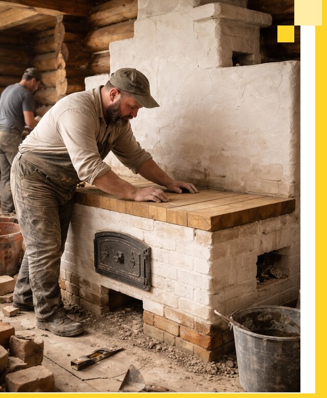 Проектирование и установка русской печи с лежанкой в Железнодорожном