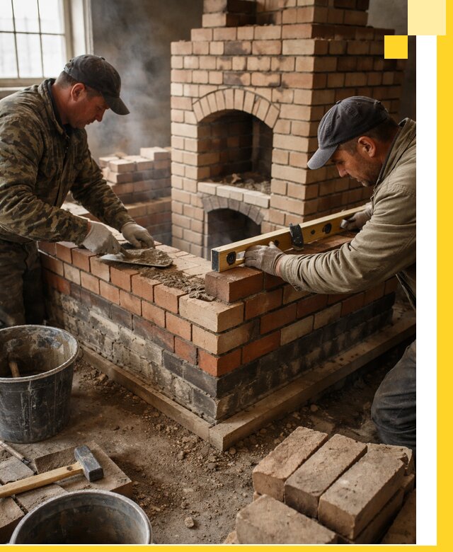 Изготовление и монтаж печей и каминов из кирпича в Железнодорожном