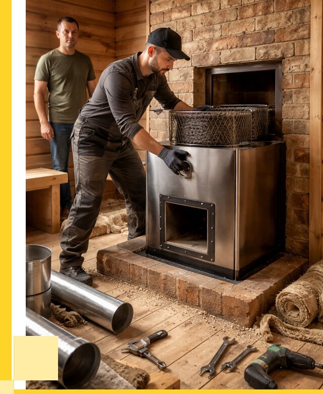 Монтаж банных печей под ключ в Железнодорожном от 18457 р., ЭриданЖлз