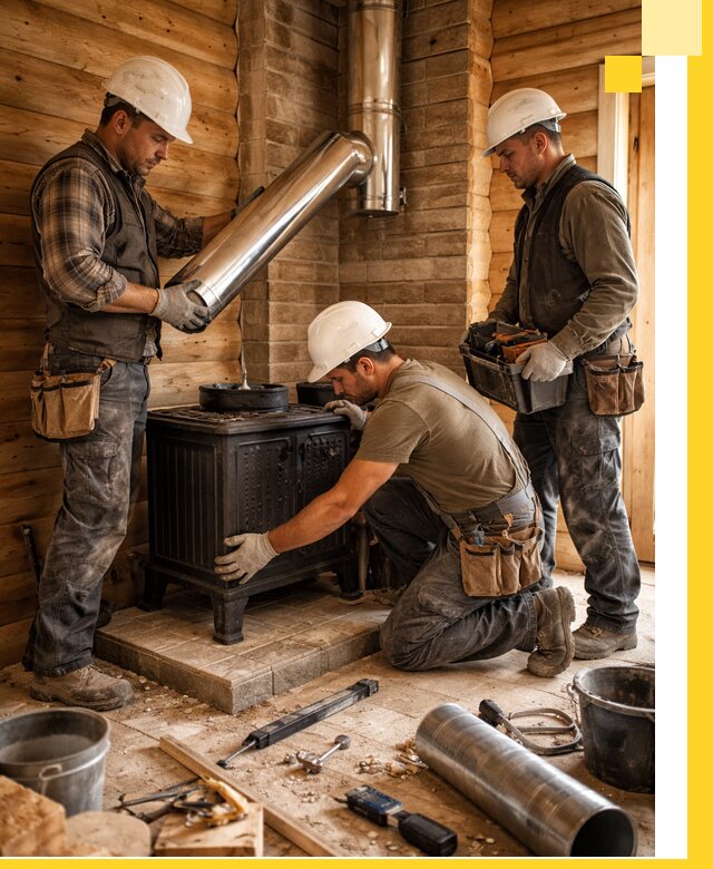 Профессиональный монтаж банных печей и дымоходов в Железнодорожном