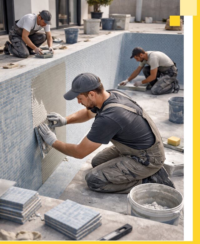 Облицовка бассейнов в Железнодорожном плитка мозаика гидроизоляция