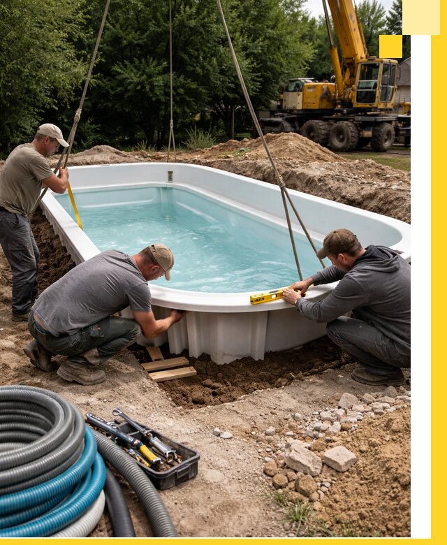 Установка и монтаж композитных бассейнов под ключ в Железнодорожном