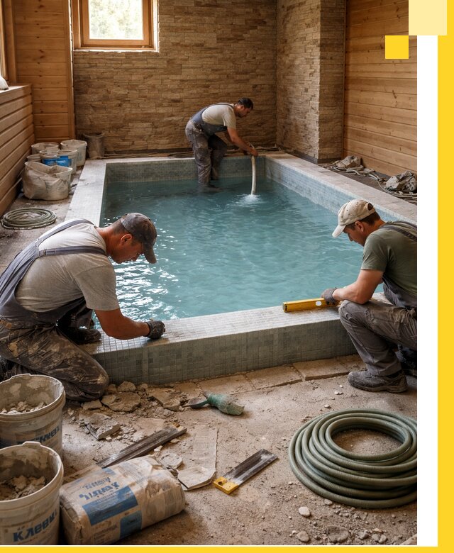 Проектирование и строительство бассейнов для бани в Железнодорожном