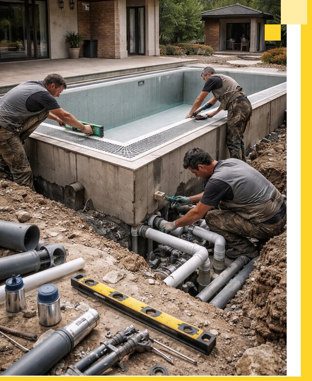 Строительство переливных бассейнов в Железнодорожном под ключ