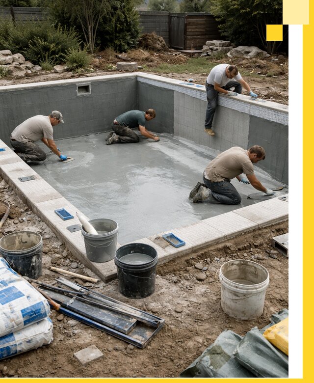 Изготовление и монтаж чаши бассейна под ключ в Железнодорожном