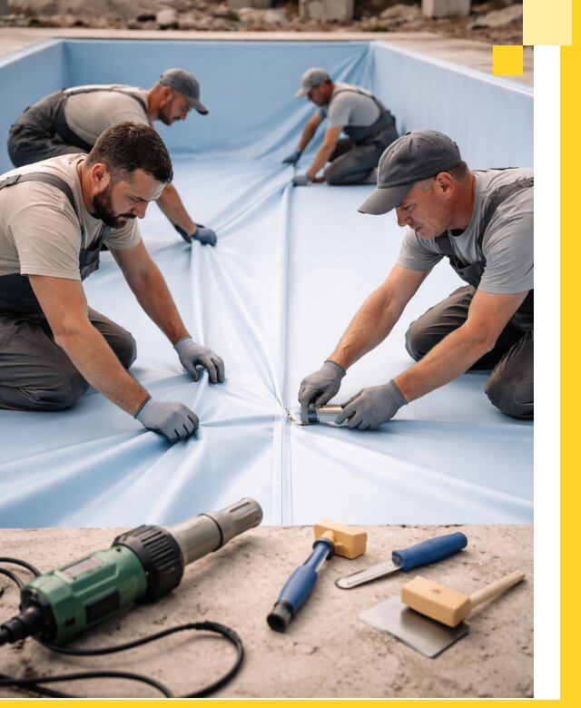 ПВХ пленка для бассейнов с монтажом и гарантией в Железнодорожном