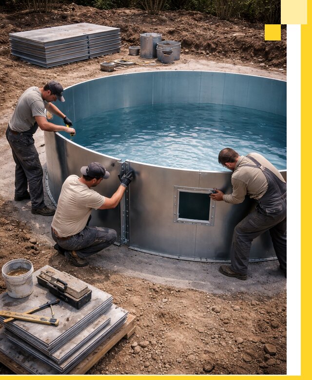 Круглые бассейны под ключ в Железнодорожном проектирование и монтаж