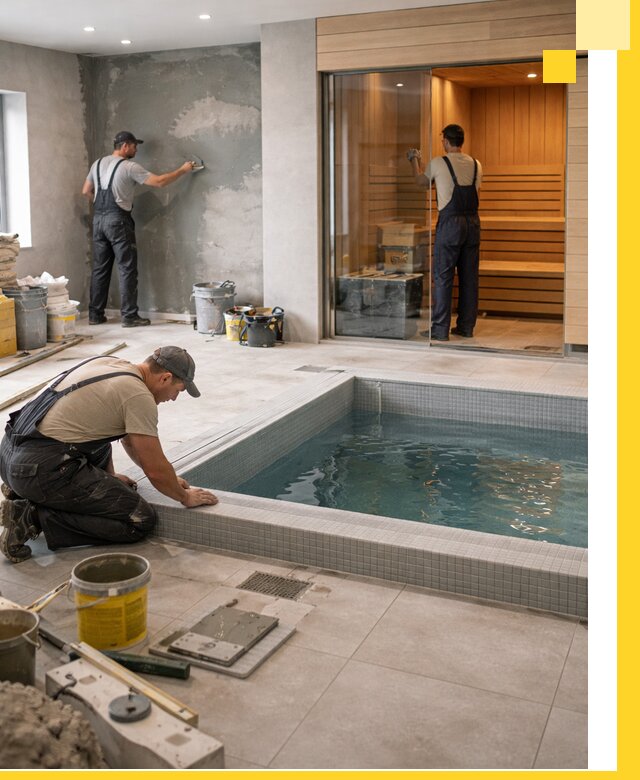 Проектирование и строительство сауны с бассейном в Железнодорожном