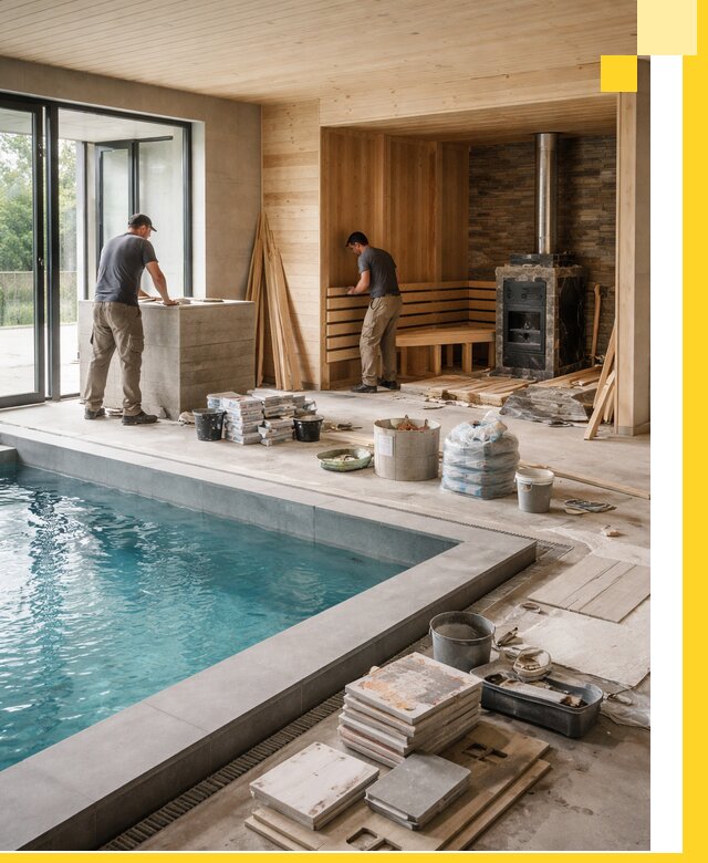 Проектирование и строительство бань с бассейном в Железнодорожном