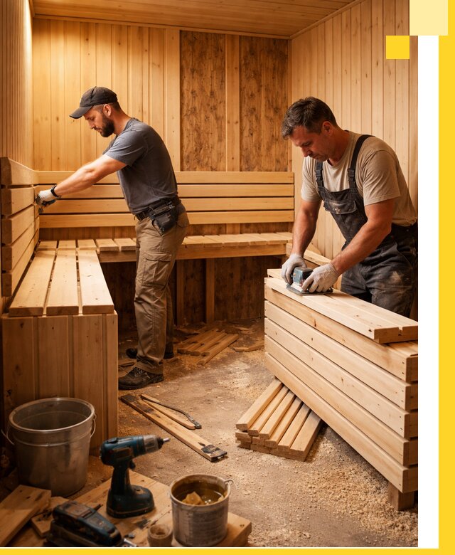 Профессиональный комплексный ремонт саун под ключ в Железнодорожном