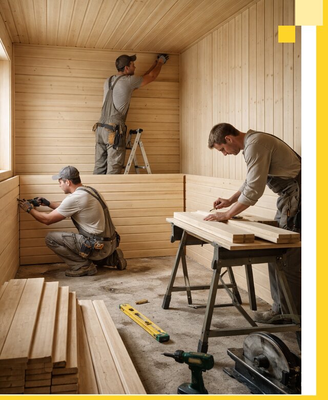 Обшивка саун в Железнодорожном из натуральной древесины под ключ