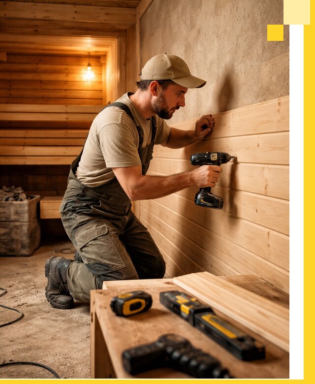 Профессиональная внутренняя отделка бани в Железнодорожном под ключ