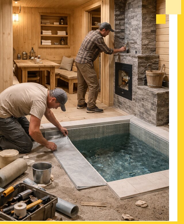 Строительство бань с комнатой отдыха под ключ в Железнодорожном