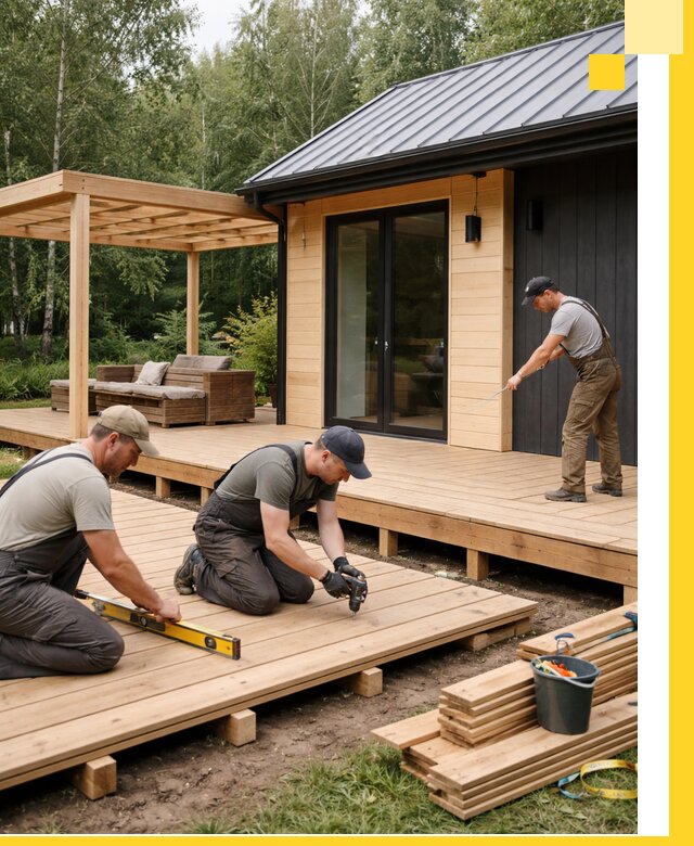 Строительство бань с террасой и бассейном под ключ в Железнодорожном