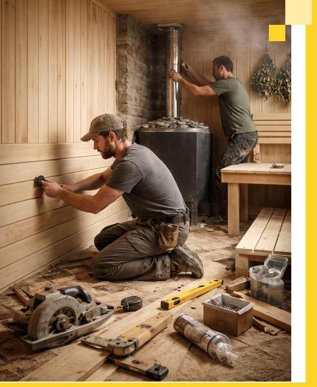 Полное строительство и оснащение парных под ключ в Железнодорожном