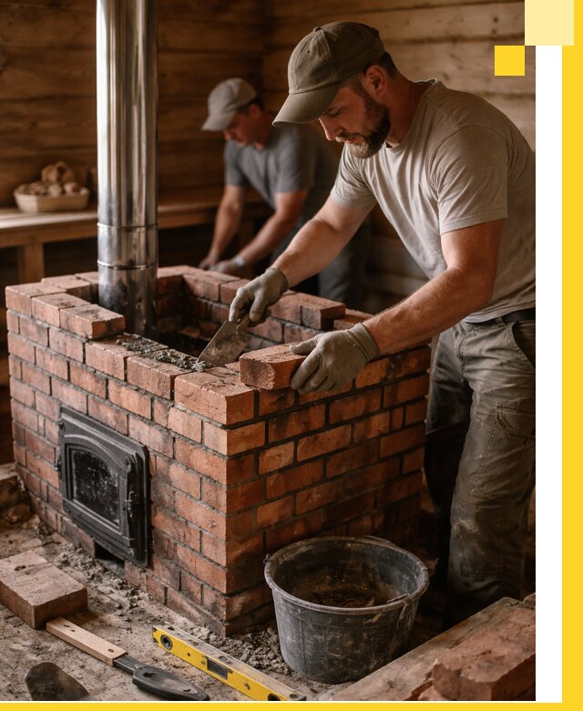 Кирпичные печи для бани под ключ в Железнодорожном, проект и монтаж