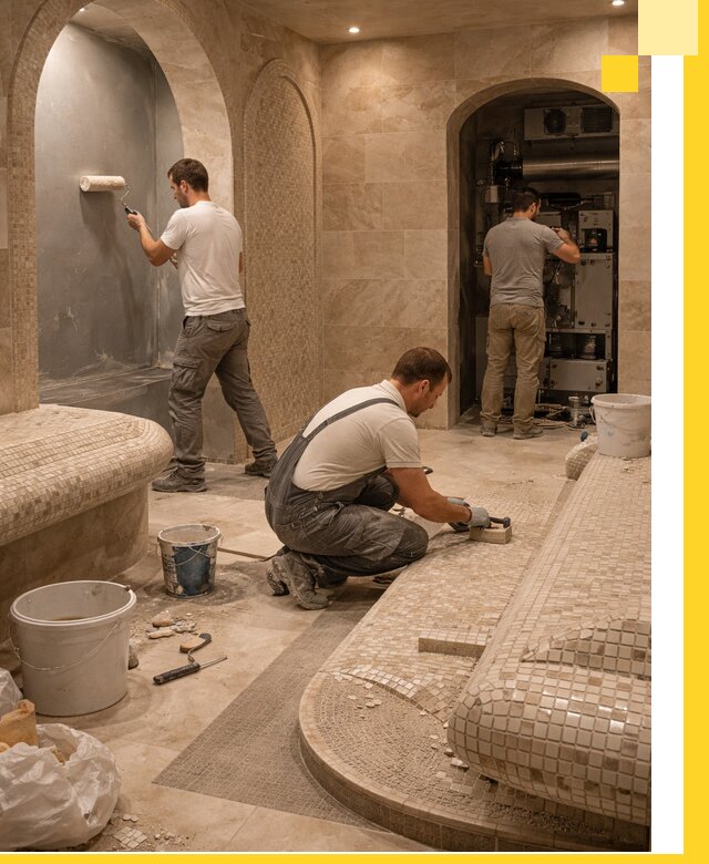 Строительство бани с хамамом и бассейном под ключ в Железнодорожном