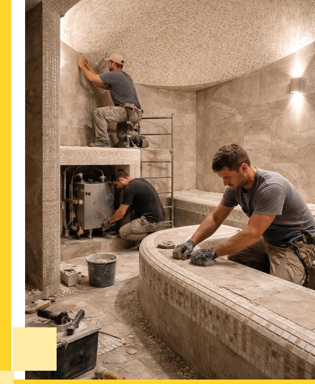 Монтаж хамамов под ключ в Железнодорожном от 256350 р. ЭриданЖлз